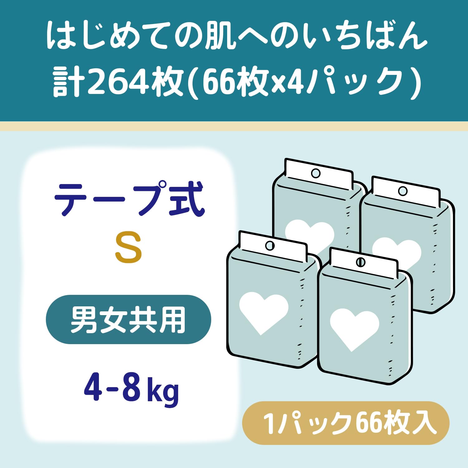 Amazon.co.jp: パンパース はじめての肌へのいちばん Sサイズ 4~8kg
